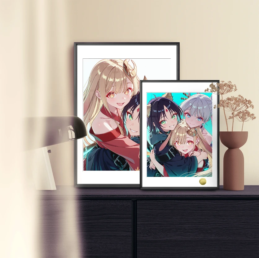 A3 & 4K Size Hugging Girls Decorative Painting - Cosmic Princess Kaguya! Decoration Painting - HuangGua Studio - Image 1