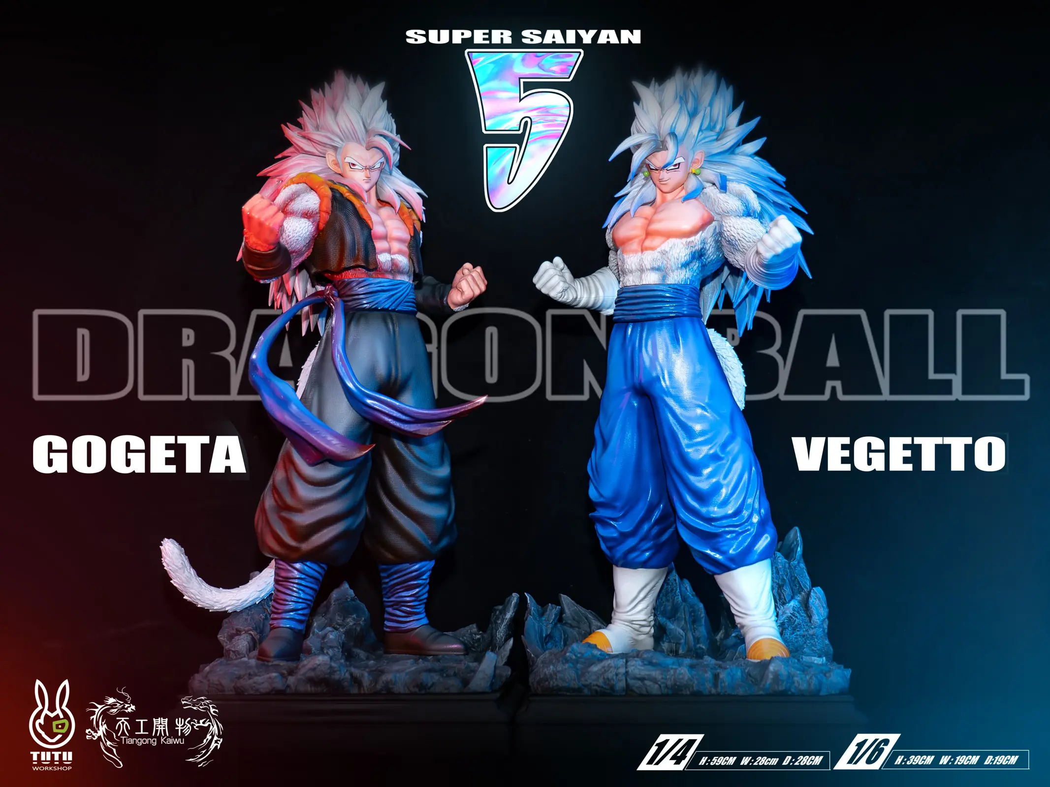 1/6 & 1/4 Scale Fusion Vegetto & Gogeta - Dragon Ball Resin Statue - TG Studio - Image 1