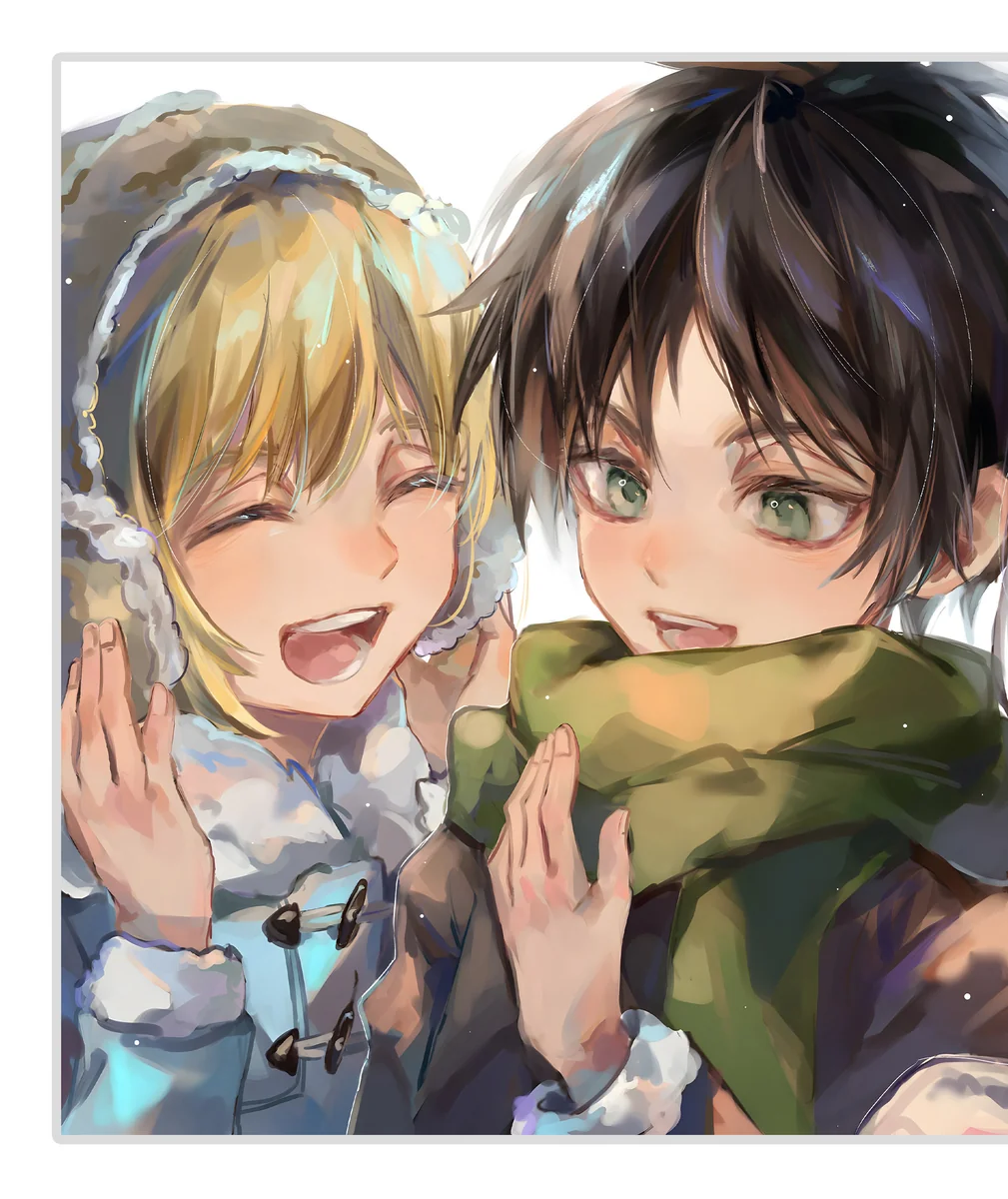 "Premium Limited Edition Attack on Titan decorative painting. Dynamic art print featuring Eren, Mikasa, and Armin in classic anime style."