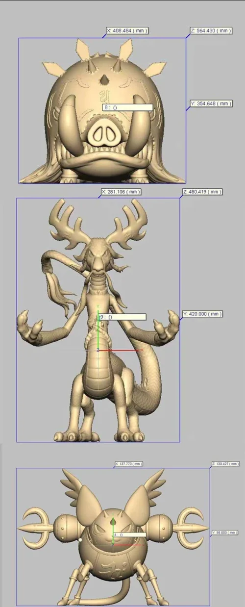 Vikaralamon & Majiramon & Kumbhiramon - Digimon Resin Statue - DJS Studio - Image 1