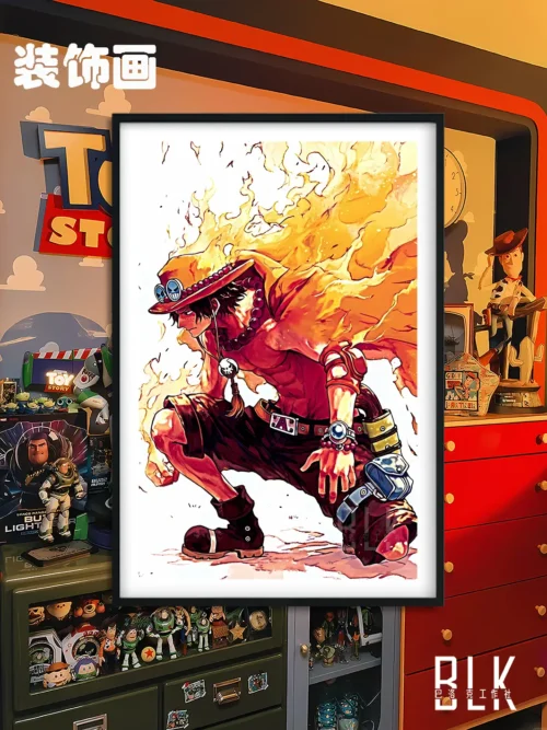 Flame Portgas D. Ace Decorative Painting & Fridge Magnet - ONE PIECE - BLK Studio - Image 1