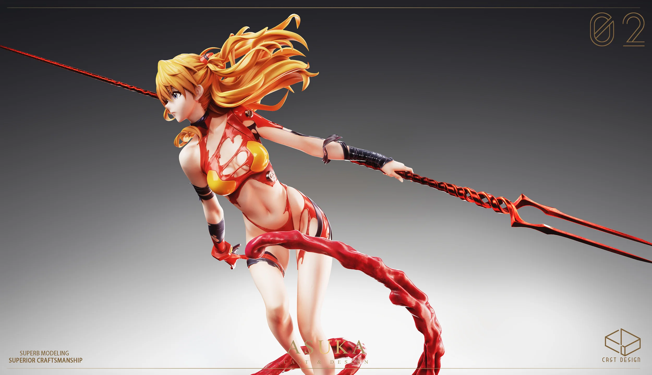 1/4 Scale Red Valkyrie Asuka Langley Soryu - (EVA) Neon Genesis EVAngelion Resin Statue - Cast Design Studio - Image 7