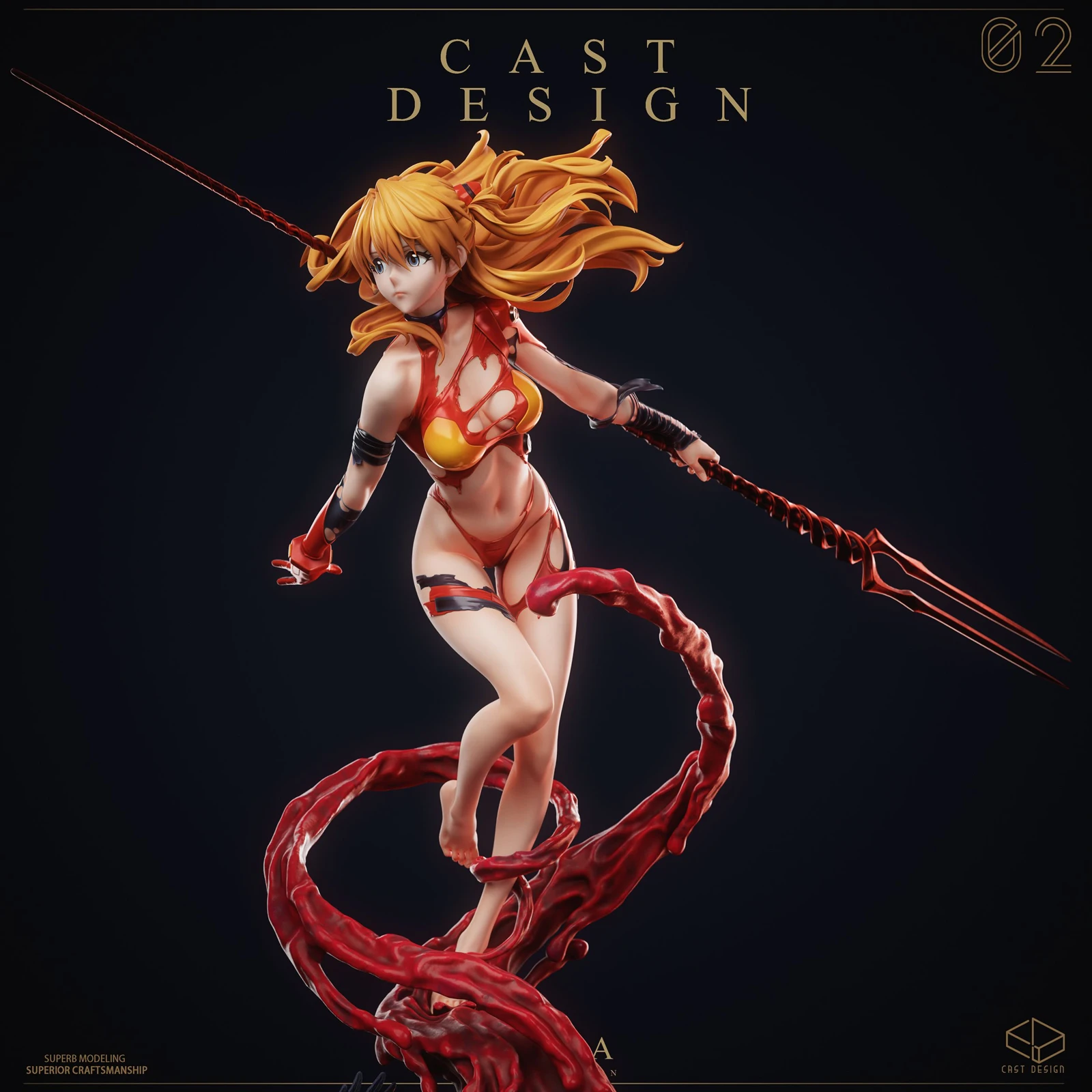 1/4 Scale Red Valkyrie Asuka Langley Soryu - (EVA) Neon Genesis EVAngelion Resin Statue - Cast Design Studio - Image 2