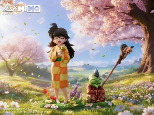 "Premium 1/6 scale limited edition Inuyasha collectible statue featuring a charming and detailed portrayal of Rin and Jaken in their iconic forms."