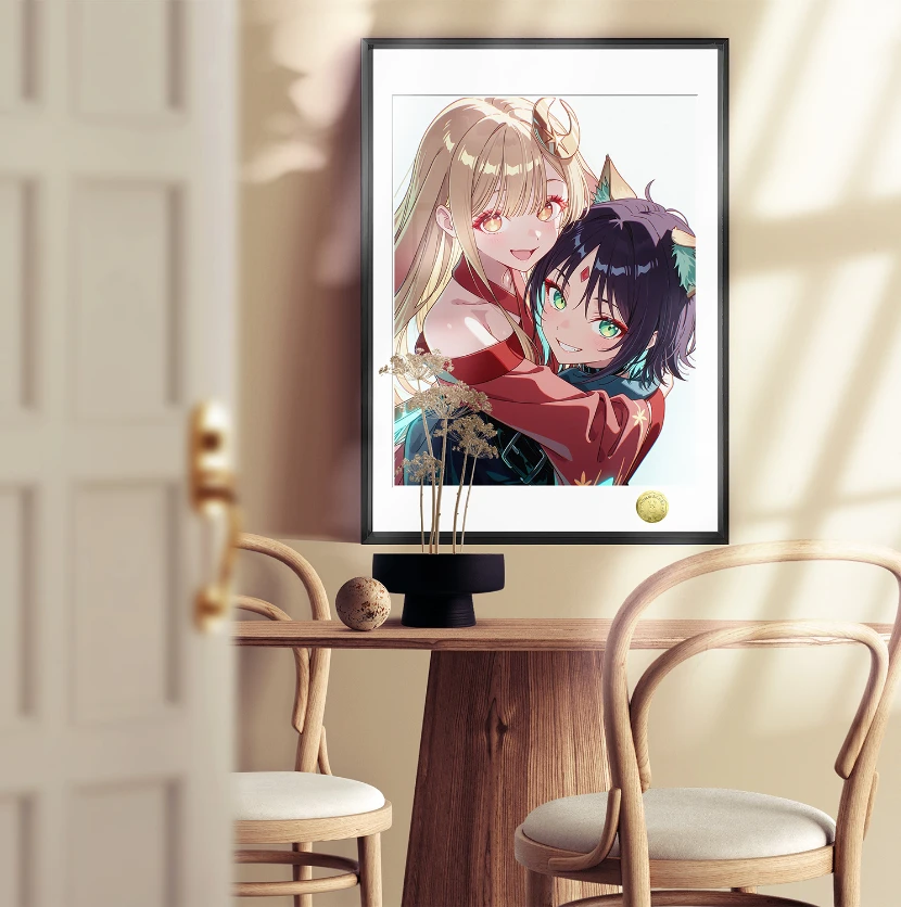 A3 & 4K Size Hugging Girls Decorative Painting - Cosmic Princess Kaguya! Decoration Painting - HuangGua Studio - Image 4