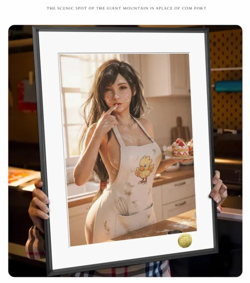 A3 & 4K Size Sexy Cook Tifa Lockheart Decorative Painting - (FF7) Final Fantasy VII Decoration Painting - HuangGua Studio - Image 2