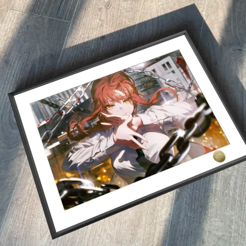 A3 & 4K Size Attractive Villain Makima Decorative Painting - Chainsaw Man Decoration Painting - HuangGua Studio - Image 2