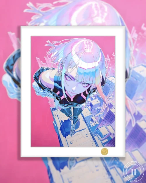 Pink Style Lucyna Kushinada Decorative Painting - Cyberpunk: Edgerunners - H-TWO Studio - Image 1