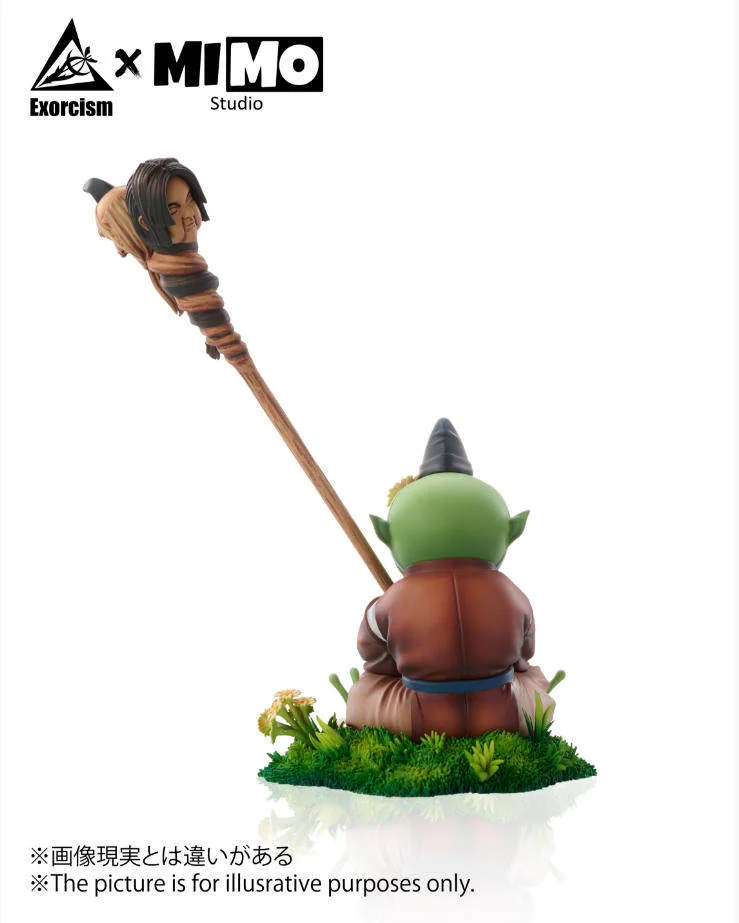 "Inuyasha Rin & Jaken 1/6 scale limited edition collectible statue. Detailed views highlight the premium sculpt, vibrant paint."