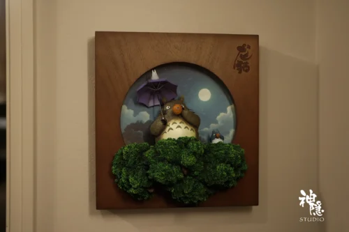 Wall Hanging Series Greenery in the Moonlight with LED - My Neighbor Totoro Resin Statue - ShenYin Studio - Image 2