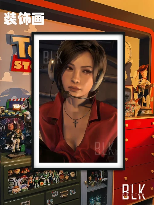 Walkie-Talkie Ada Wong Decorative Painting & Fridge Magnet - Resident Evil - BLK Studio - Image 1
