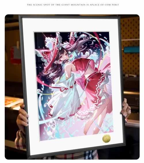 A3 & 4K Size Maiden Reimu Hakurei Decorative Painting - Touhou Project Decoration Painting - HuangGua Studio - Image 2