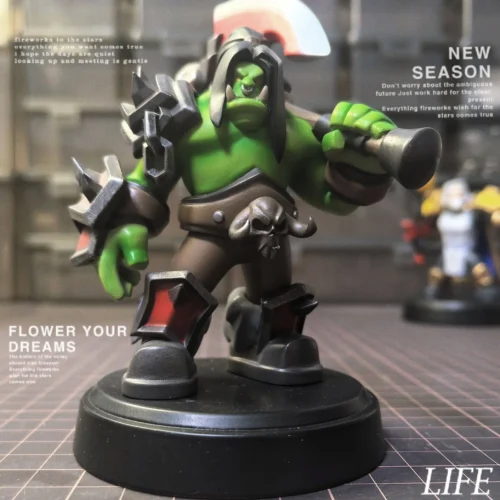 "Premium Garrosh Hellscream World of Warcraft resin statue by Pixel Blender Studio. Gallery shows this iconic figure's dynamic, aggressive pose. "