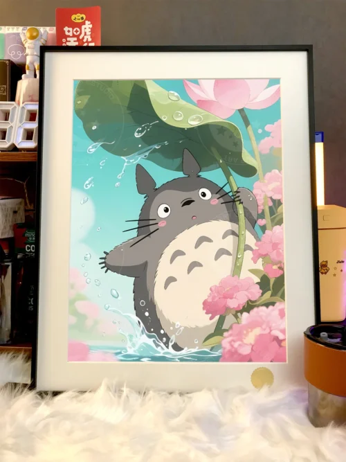 Totoro with Lotus Leaf Decorative Painting - My Neighbor Totoro - Xingkong Studio - Image 2
