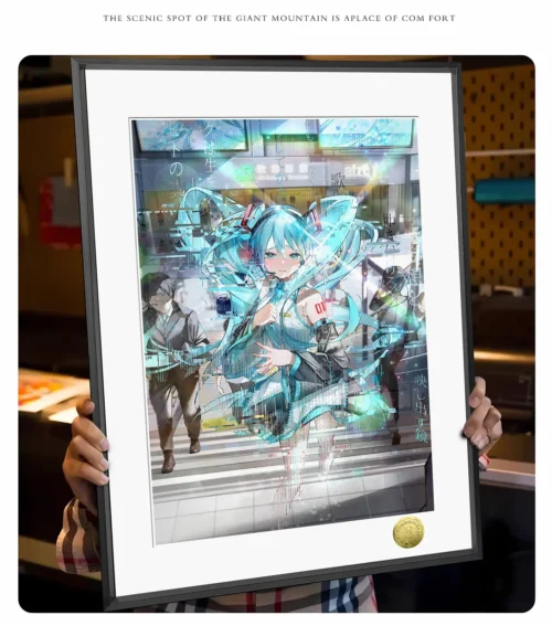 A3 & 4K Size Fading Away Hatsune Miku Decorative Painting - VOCALOID Decoration Painting - HuangGua Studio - Image 2