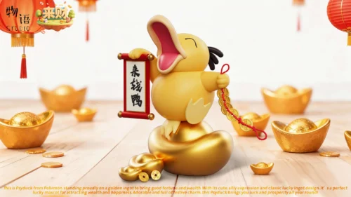 Money Come Psyduck - Pokemon Resin Statue - LaiCai Studio - Image 1