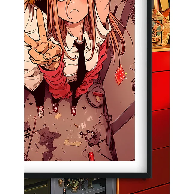 "Highlights the Funny Duo Chainsaw Man decorative painting from Baroque Studio, showcasing its vibrant, stylized, and humorous anime art details."