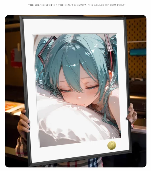 A3 & 4K Size Sweet Sleeping Face Hatsune Miku Decorative Painting - VOCALOID Decoration Painting - HuangGua Studio - Image 2
