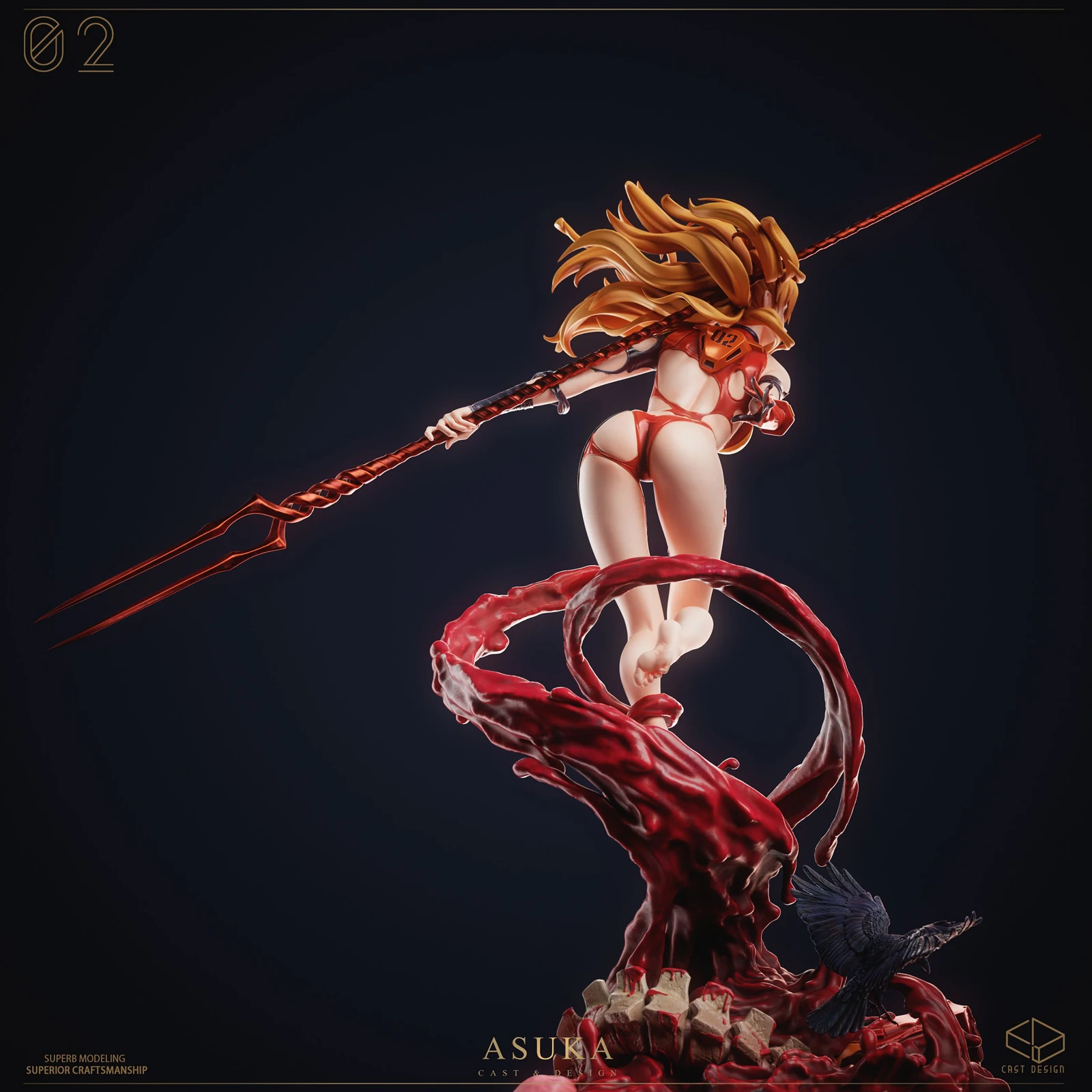 1/4 Scale Red Valkyrie Asuka Langley Soryu - (EVA) Neon Genesis EVAngelion Resin Statue - Cast Design Studio - Image 4