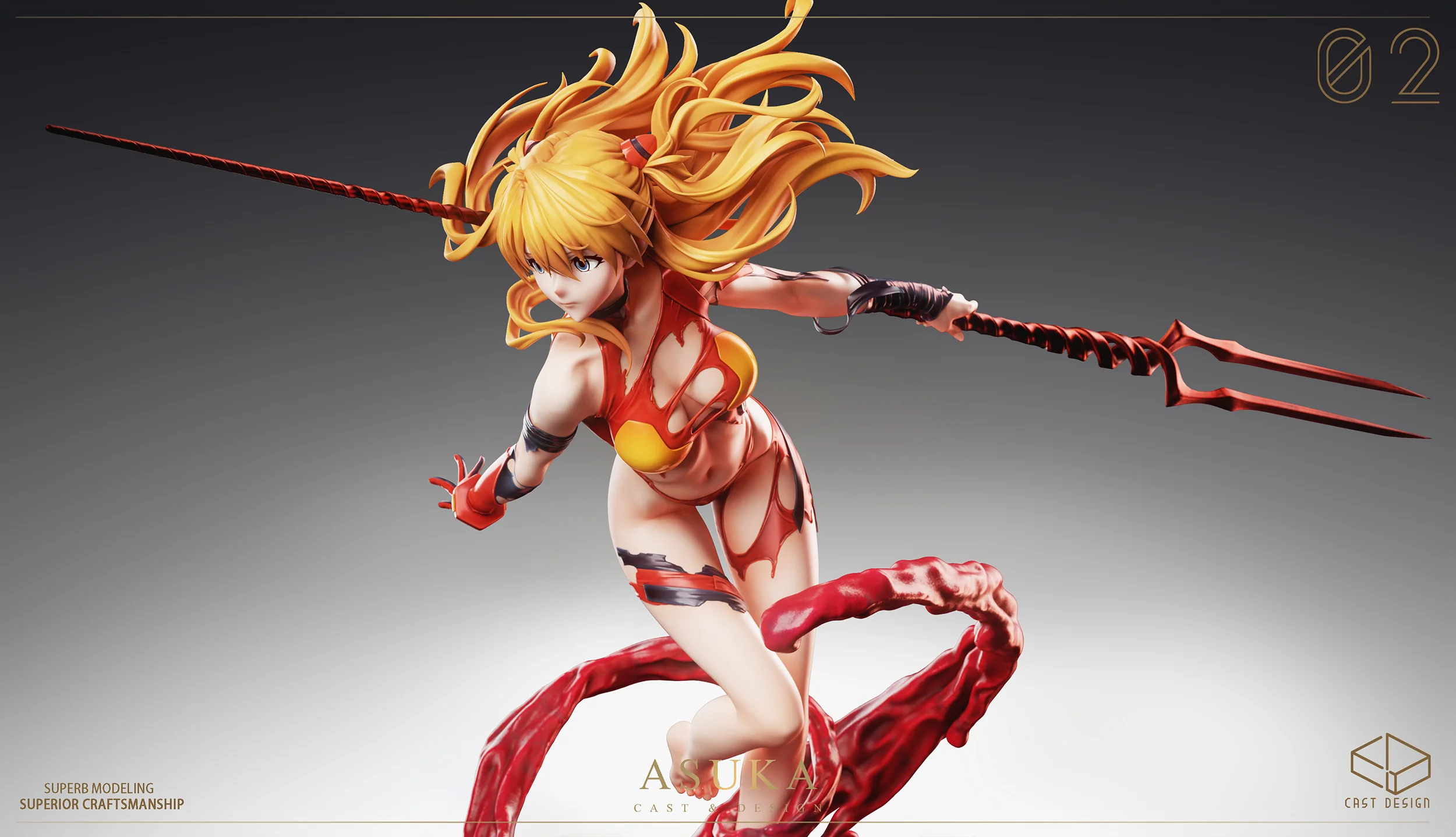 1/4 Scale Red Valkyrie Asuka Langley Soryu - (EVA) Neon Genesis EVAngelion Resin Statue - Cast Design Studio - Image 8
