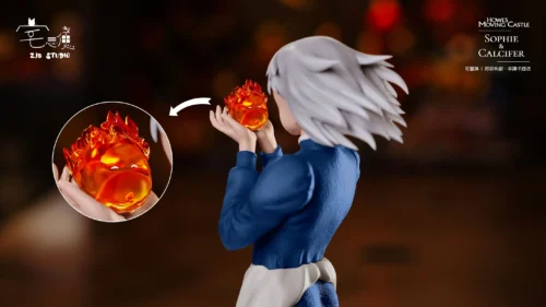 Sophie Hatter & Calcifer - Howl's Moving Castle Resin Statue - ZJB Studio - Image 2