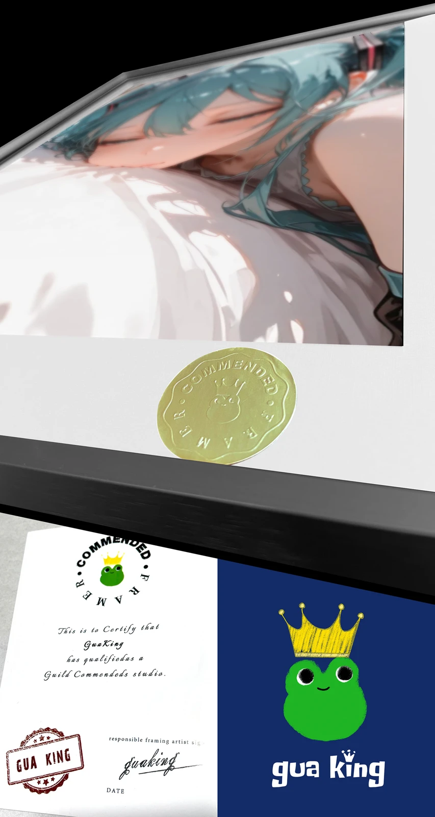 A3 & 4K Size Sweet Sleeping Face Hatsune Miku Decorative Painting - VOCALOID Decoration Painting - HuangGua Studio - Image 4