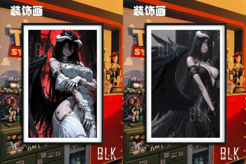 White & Black Ver. Albedo Decorative Painting & Fridge Magnet - Overlord - BLK Studio - Image 1