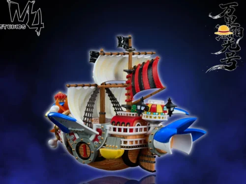 "Detailed gallery view of the M4 Studio One Piece Thousand Sunny statue, highlighting its exquisite craftsmanship and iconic replica design."