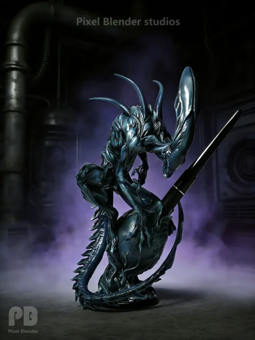 Alien Pen Holder - Alien Resin Statue - Pixel Blender Studio - Image 1
