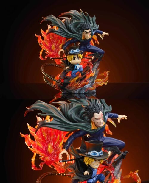 Three Brothers Sabo Cosplay Shin-chan - ONE PIECE Crayon Shin-chan Resin Statue - MianHuaTang Studio - Image 1