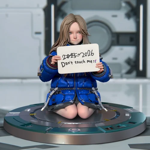 "Exquisite 1/4 scale Diana Pragmata original resin statue, shown from various angles, highlighting intricate sculpting and ethereal dark fantasy."