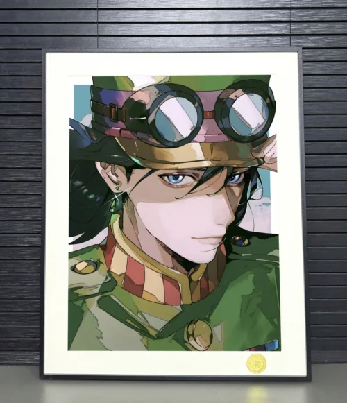 "Limited Edition Military Howl Decorative Painting from Howl's Moving Castle by H-TWO Studio. This framed Ghibli art print gallery highlights iconic a