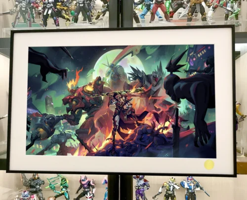 "Close-up views of the limited edition Rakshasa Street Cao Yanbing & Guardians decorative painting, highlighting intricate character details."