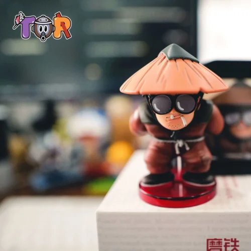 "Legendary Akira Toriyama WCF figure in chibi style with straw hat. A ZOR-Studios & TOR-Studios Dragon Ball collectible, showing artistic sculpting de