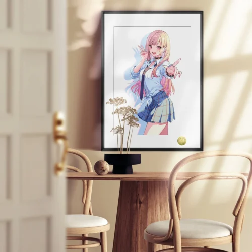 Premium, limited edition Sweet Marin Kitagawa art print. Features vibrant illustration, elegant alloy frame, and high-quality paper.