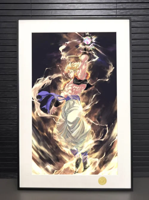 "Limited edition Hell Gogeta decorative painting. Premium Dragon Ball Z wall art by H-TWO Studio, showcasing dynamic Super Saiyan aura and intricate d