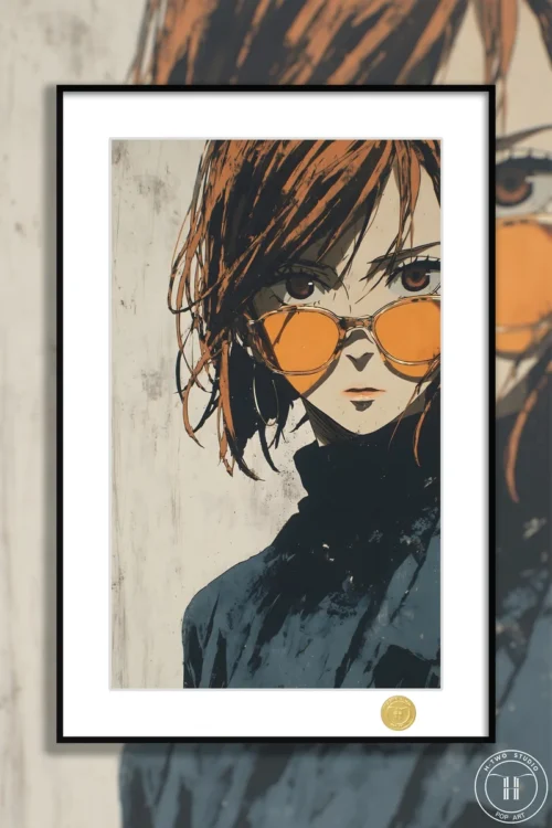 "Dynamic Nobara Kugisaki in an exclusive Hong Kong-style Jujutsu Kaisen limited edition art print, showcasing a gritty urban aesthetic."