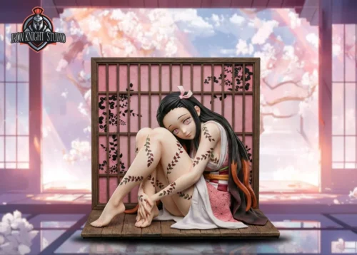 "Dynamic 1/6 Kamado Nezuko Demon Slayer statue, a premium ultra-limited edition figure from Iron Knight Studio, showcasing her fierce demonic."