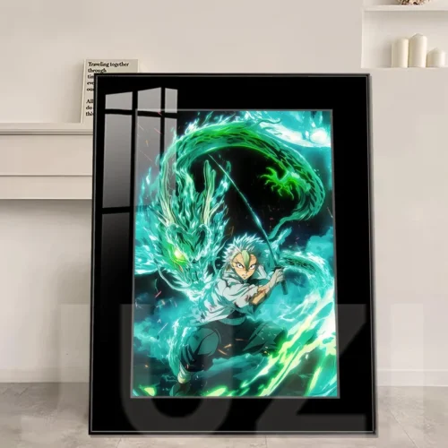 Sanemi Shinazugawa First Form: Dust Whirlwind Cutter Decorative Painting - Demon Slayer: Kimetsu no Yaiba - JuZi Studio - Image 1
