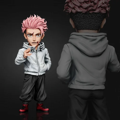 Premium Yuji Itadori Jujutsu Kaisen statue. Dynamic battle pose, powerful aura, and intricate sculpt details at various angles.