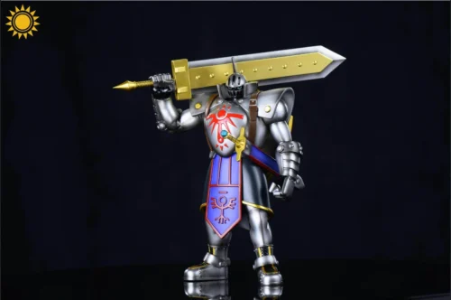 "Knightmon Digimon resin statue by TaiYangMoWan Studio, showcasing exquisite detail, premium Polystone, and its iconic armored, heroic stance."