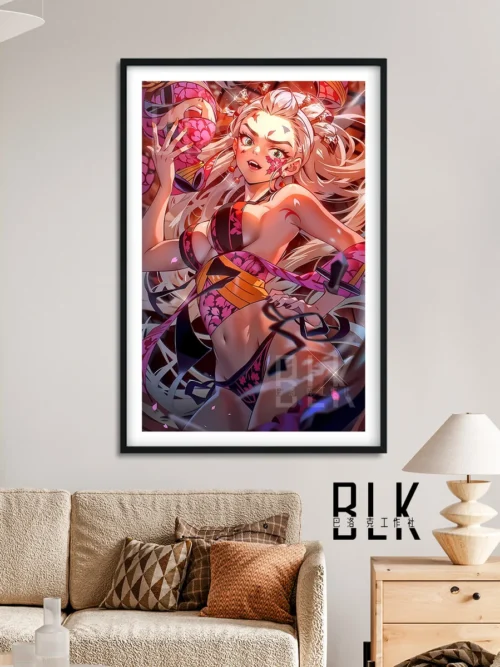 "Premium Baroque Daki decorative painting from Demon Slayer, showcasing its vibrant detail, elegant form, and intricate artistic depth from a unique."