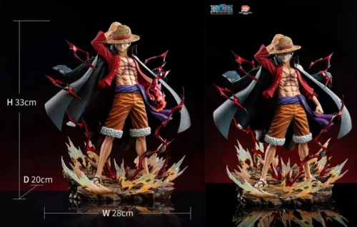 Officially Licensed Toei Animation 1/6 scale Luffy resin statue. Features a dynamic battle pose, fierce determination, and powerful Ryuo Haki effects.