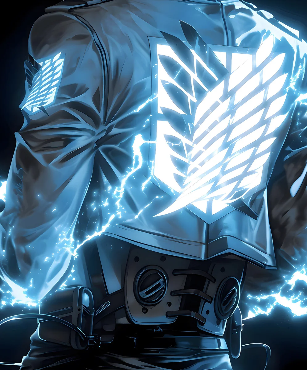 Close-up of the limited edition Erwin Smith Attack on Titan decorative painting, highlighting the premium art print's detailed anime style.