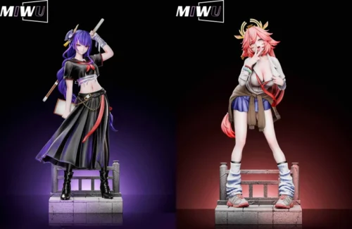 1/6 Scale School Uniform Raiden Shogun & Yae Miko - Genshin Impact Statue - WuShiSan Studio - Image 1