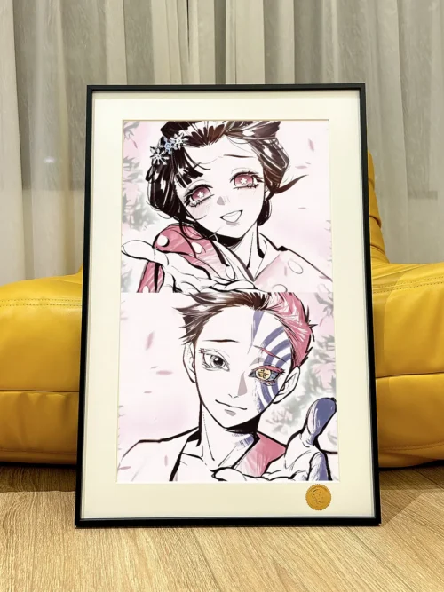 Limited edition Demon Slayer Akaza Koyuki decorative painting by Xingkong Studio, featuring their poignant love story.