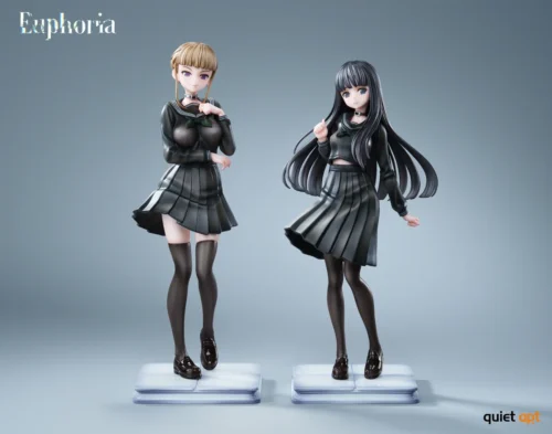 "1/6 Manaka Hahakuma & Rion Shiroya Euphoria resin figures, QuietArt Studio. Highly detailed, sensual anime aesthetic, dynamic poses. Premium limited."