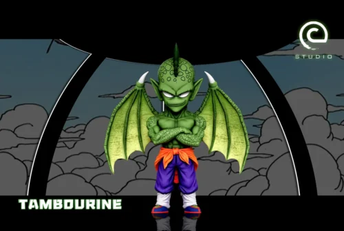 C-Studios Dragon Ball Tambourine statue, a menacing iconic villain collectible figure in a dynamic pose, showcasing his dark aesthetic.