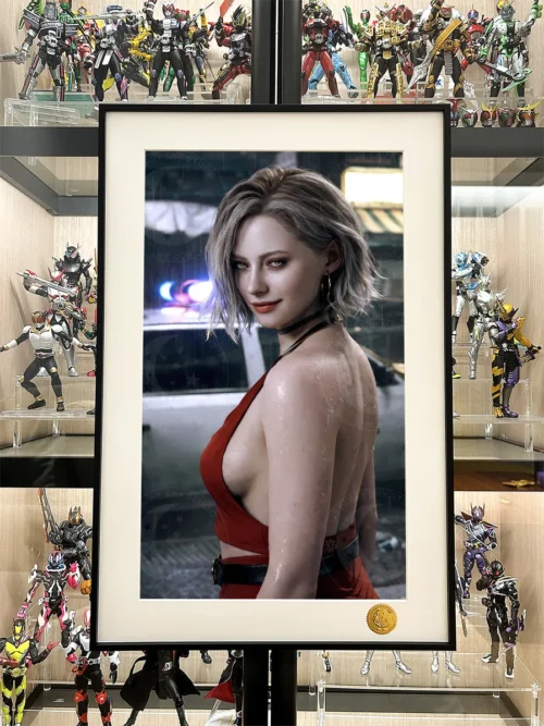 "A collector-grade, hand-numbered Red-Clad Grace Resident Evil 9 Requiem limited edition print. Dynamic illustration with cosmic background, shown fro