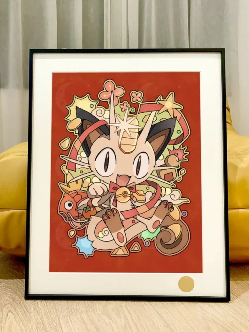 Cosmic Meowth & Magikarp Decorative Painting - Pokemon - Xingkong Studio - Image 1